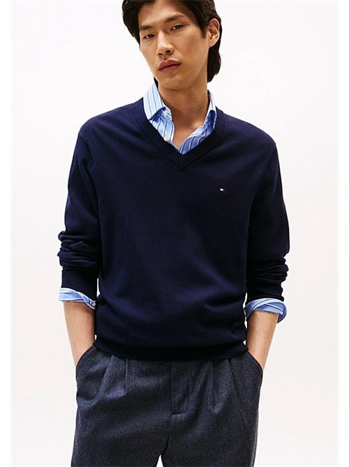 pima org ctn cashmere v neck Tommy Hilfiger | MW0MW28047DW5.DW5